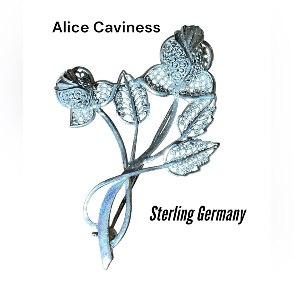 Alice Caviness Sterling Silver Floral Brooch
Germany Vintage